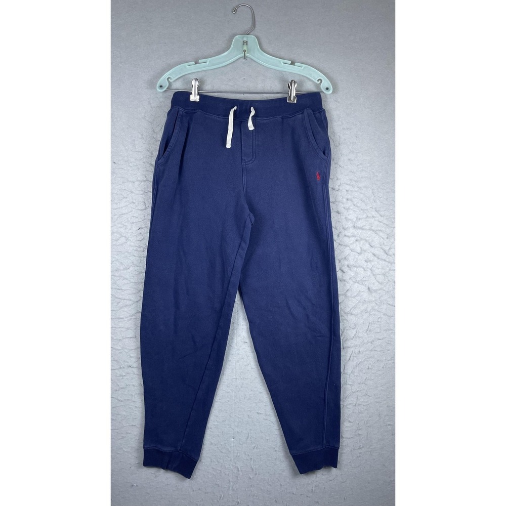 Polo Ralph Lauren Pants Boys 18-20 Navy Blue Jogger Sweatpants Drawstring Logo